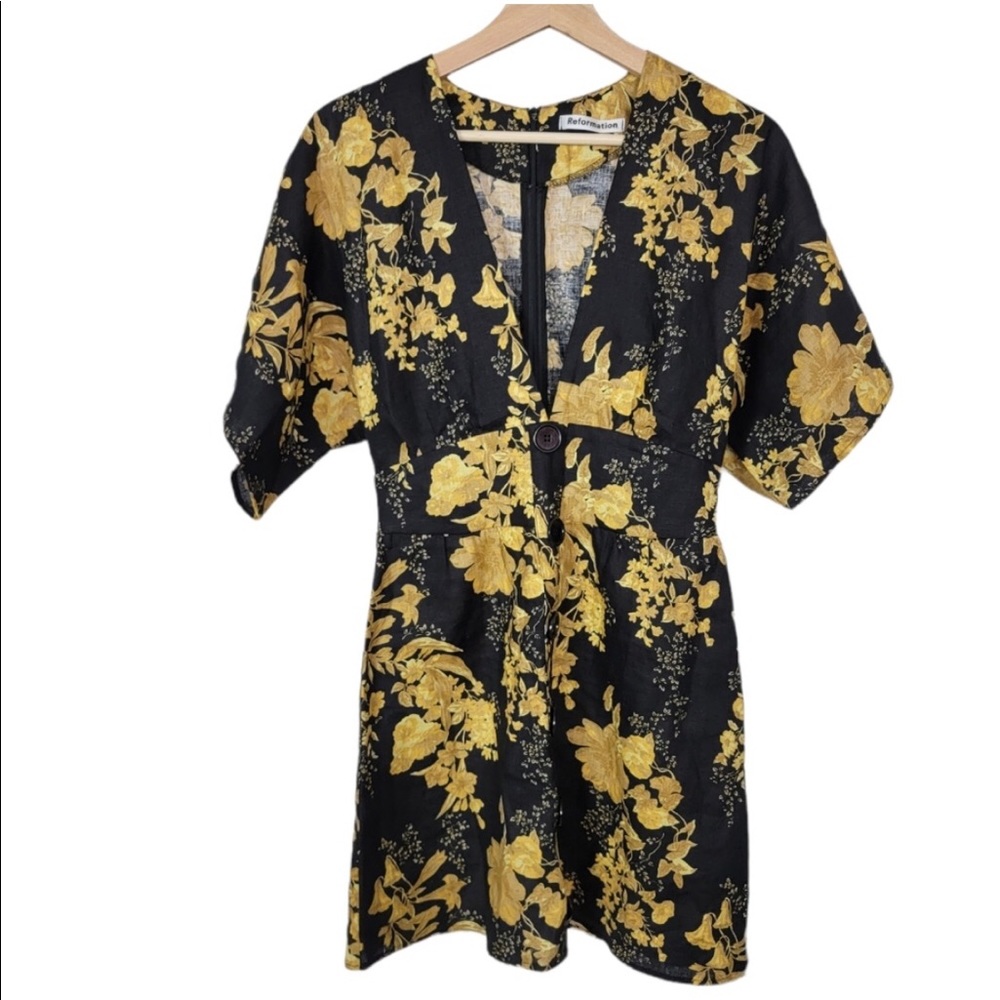 Reformation linen kimono style dress